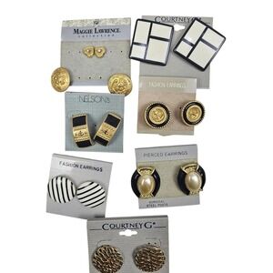 Vintage Earrings Lot 7 Pairs Maggie Lawrence Courtney G Nelsons 80s 90s Retro